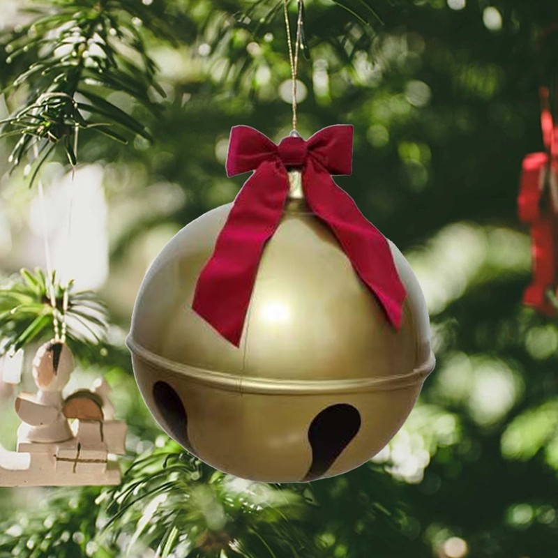 Inflatable Christmas Ball Bell Gaint Ornament with Red Bowknot PVC