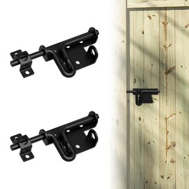 URDOGSL Heavy Duty Gate Latch with Padlock Hole Metal Thickened Slide Bolt Latch Mainly Used for Left or Right Hand Wooden Fence Gate Latch Shed Door Latch-2 Pack