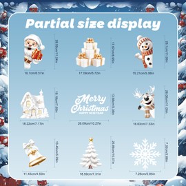 Christmas Window Stickers, 9 Sheets 3D Christmas Window Decorations, Static Christmas Window Clings, Reusable Xmas Window Stickers Santa Claus Snowman Reindeer Snowflake for Christmas Window Office