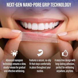 GuruNanda- Tiras de Blanqueamiento Dental Tratamiento de 16 Días con Tecnología de Tira Seca Antideslizante Blanqueamiento Diseñado w