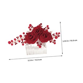 OATIPHO Rose Hair Comb for Women Elegant Wedding Accessory Decorative Side Comb Clip for Bridal and Special Occasions Adds Charm to Hair Styles