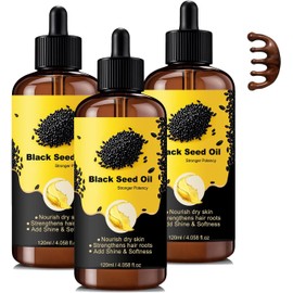 120ml Aceite de Comino Negro Para Cabello,Aceite de Semilla Negra, Aceite Para Cabello,Fortalece el Cabellos,Nutre La Piel Seca Y Aporta Brillo Y Suavidad (3pcs)