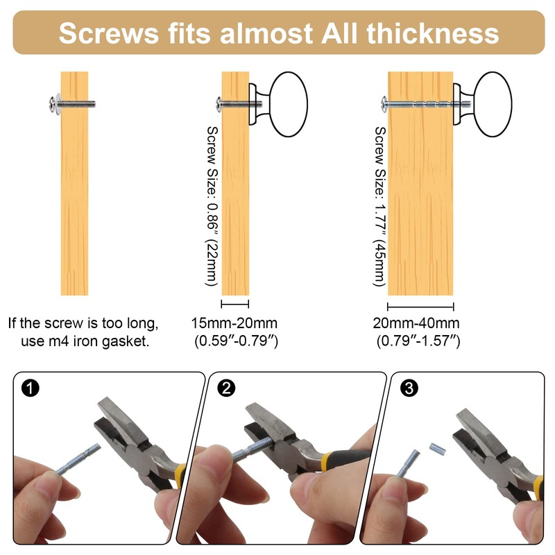 WEAVERBIRD 2 Pack Gold Cabinet Knobs, 1-1/4 Inch Brushed Gold