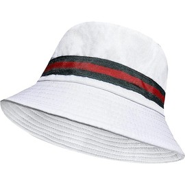 ASD Accessories Bucket Hat Unisex Cotton Fisherman Sun Cap Summer Beach Fishing Bucket Hat for Mens Womens (White 2)