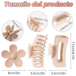 Pinzas para Cabello, 9 Piezas Pinzas Pelo Para Mujer, Antideslizantes Pinzas para El Pelo, Pinzas para El Pelo con Resorte Fuerte para Todo Tipo de Pelo, Garra Grande Clips para Mujer para Bañarse, Viajar, Fiestas