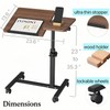 JXINONT Overbed Table, Adjustable Bedside Desk Rolling Laptop Stand Medical