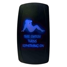 50 Caliber Racing 50 Caliber Racing 20A 12V Waterproof Automotive Rocker Switch ON/Off - LED Backlight Blue- Dad BOD This Switch Turns Something On- UTV, Auto, Boat