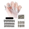 DDS COSMETICS Uñas Postizas Gris Mate Adheribles Contra Agua Press