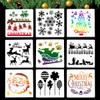 Pack of 9 Christmas Stencils, Large Drawing Stencils Painting Stencils
