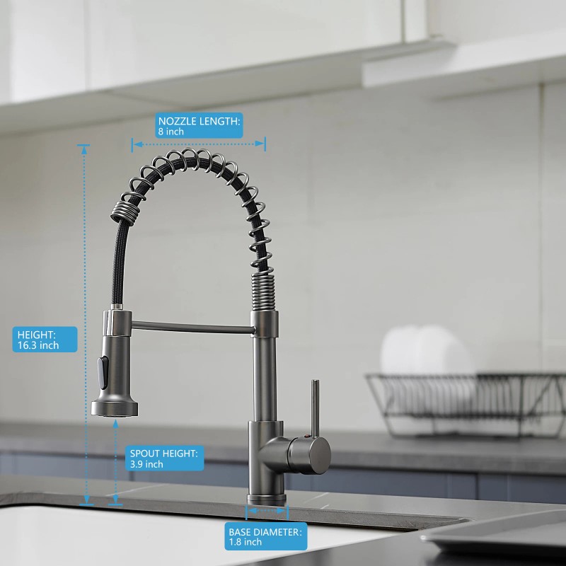 Contemporary Single-Handle Kitchen Faucet Modern Commercial Home Water Tap Ceramic