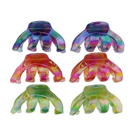 Zac's Alter Ego 6 Pieces 8.5cm Octopus Hair Claw Clips - Non-slip Jaw Clips Medium Hair Clamps for Thick Curly Long Hair, Wide Grip Hair Accessories for Women Girls