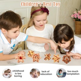 Surplex 12 Pcs 3D Wooden Brain Teaser Puzzle Set – Interlocking Logic IQ Challenge Games, Mind-Bending Assembly & Disentanglement Puzzles for Adults, Teens & Kids – Fun Educational Toy & Gift Idea