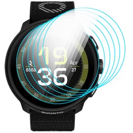 GIOPUEY Screen Protector for Suunto Run, [Pack of 6] HD Ultra Thin Film Flexible Screen Protector, [Anti-Scratch] [Anti-Reflective] - Transparent