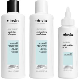 Nioxin Kit del Sistema Scalp Recovery™ - Picor y Caspa del Cuero Cabelludo - Champú Anticaspa, Acondicionador y Sérum(200+200+100ml)
