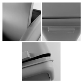 AnnkkyUS Papelera de Plástico con Tapa Oscilante, Cubos de Basura Pequeños de 15 L, Color Gris