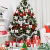 Hyran Pack of 10 Christmas Tree Bows, Glitter Christmas Bows,