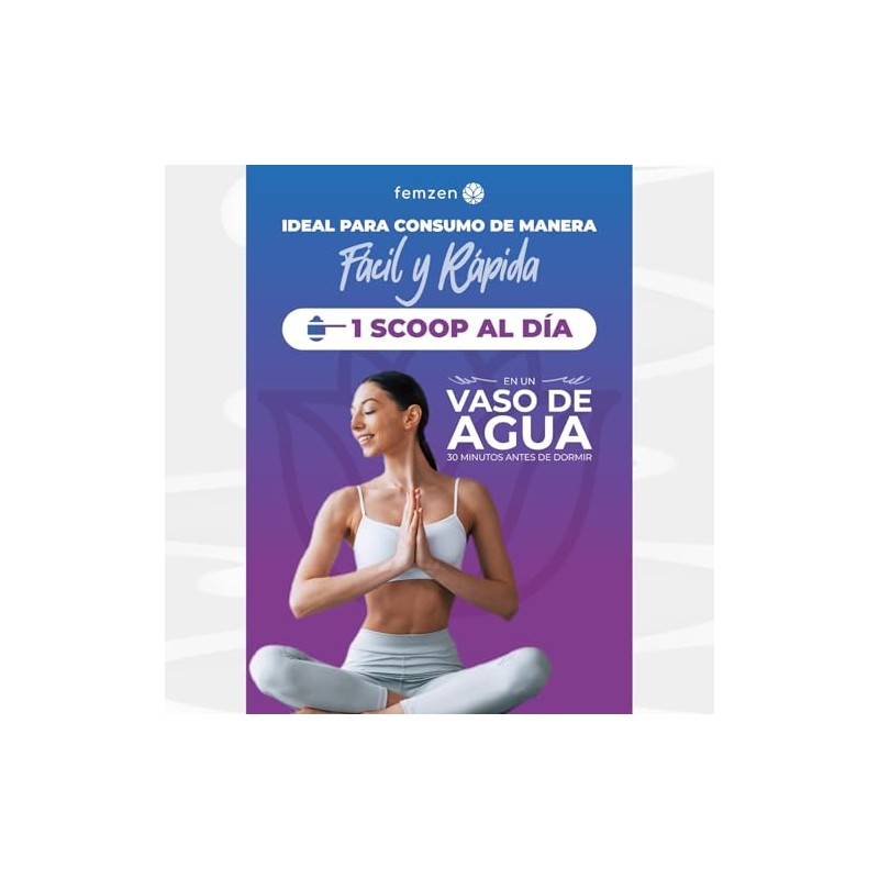 FEMZEN Glicinato de Magnesio en polvo para mujeres Mezcla con