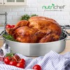 NutriChef 20" Oval Roasting Pan with Rack and Lid -