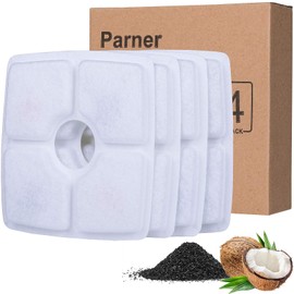 Filters for Pet Water Fountain, Cat Water Fountain filters, 4Pcs Filters with Activated Carbon for Cat and Dog Water Fountain, Square Filters for Pet Fountain