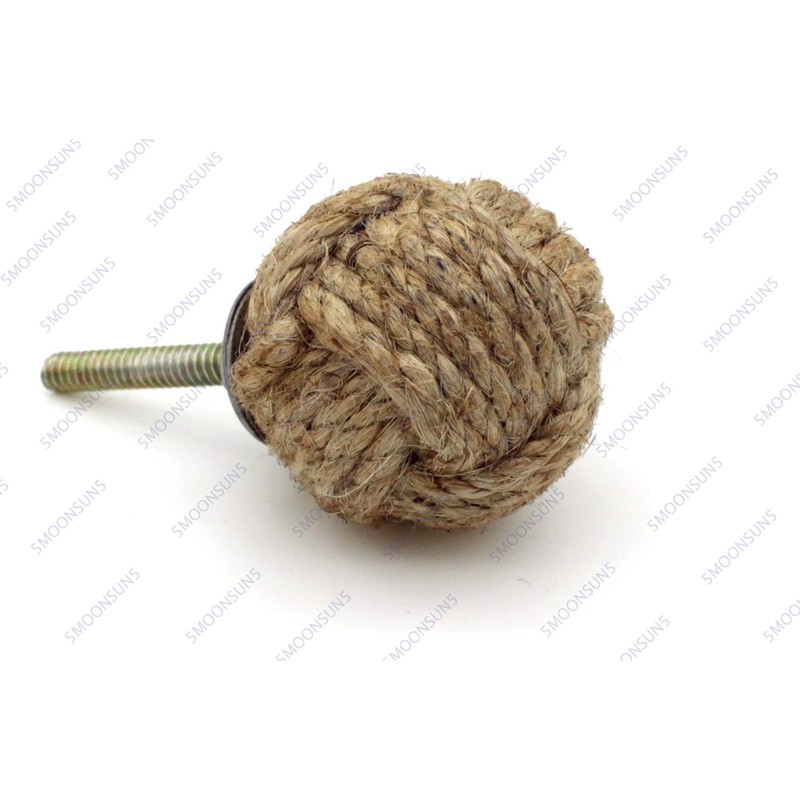 Maximus International's Jute Rope Door Knobs/Rope Knot Drawer Pulls and
