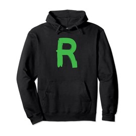 Creative Bold Green Letter R - Design Alphabet - Marker Pullover Hoodie