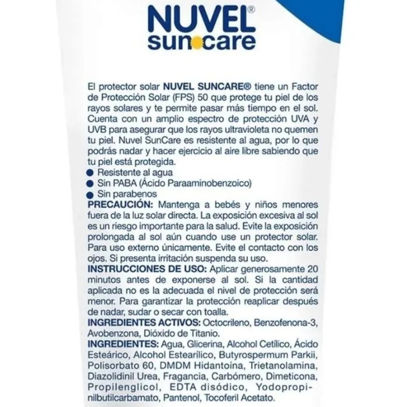 Nuvel Suncare 2 Protector Solar Fps 50, Nuvel Suncare 120ml,