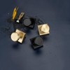STARPY 6 Pack Black Door Knobs with Square Rosette, Interior