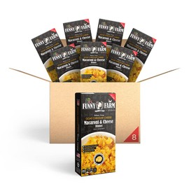 Funny Farm A2 Milk Macaroni and Cheese | Pasta with Cheddar Cheese Flavor - Goat Cheese Mac and Cheese Dinner Bundle (Bulk 8 Pack) | A2 Goat Milk Cheese Powder Base with Elbow Macaroni Noodles - Goats Milk Based Cheddar Cheese Powder Mac n Cheese