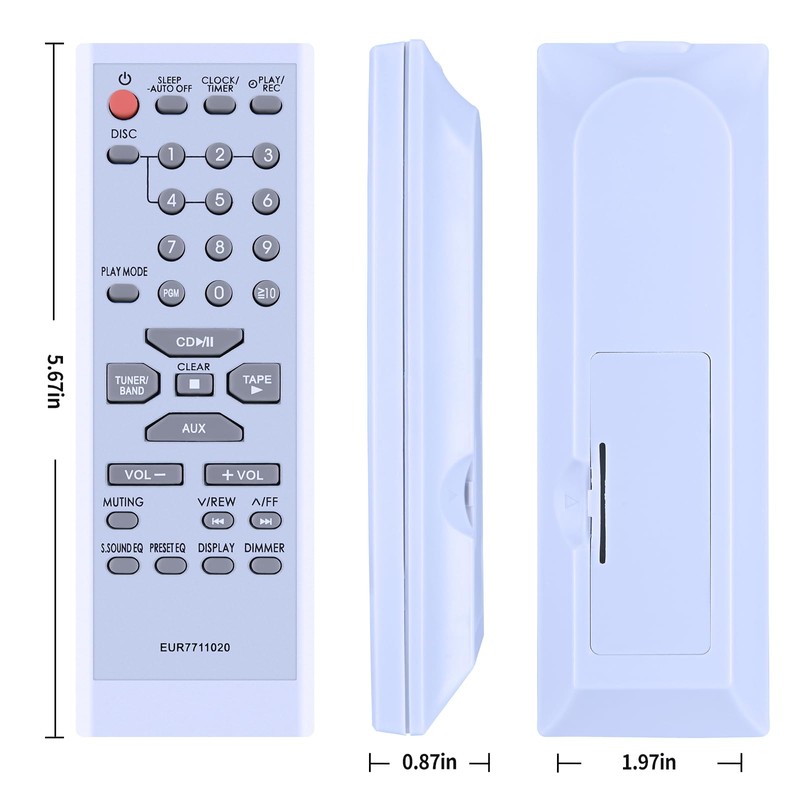 EUR7711020 Replacement Remote Control for Panasonic Stereo SA-PM16 SA-PM17 SA-PM18