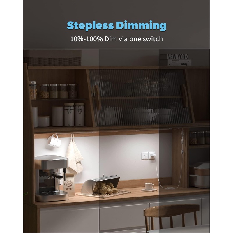ASOKO HOME Dimmable Wired Under Cabinet Lighting - 3 Pack