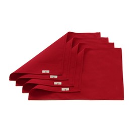 Vivi Idee® Set of 4 Place Mats 100% Cotton Christmas Decoration Place Mats Fabric Washable Hand Stitched 52 x 33 cm (Red)