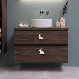 Perilla Home Set of 6 Ceramic Knobs for Cabinet & Drawers Decorative Vintage Knobs for Home Kitchen Cabinet Hardware Cupboard Glass Door Dresser Wardrobe and Drawer Pulls (Rabbit)