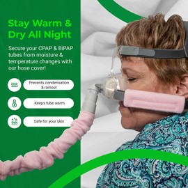 CPAP Hose Covers - Made in The USA - Soft Fleece CPAP Tube Cover with No Zipper and Ties - 9 ft. Long BiPAP & CPAP Insulated Hose Cover for 6 ft. & 8 ft. by Designs by DaVal (Light Brown)