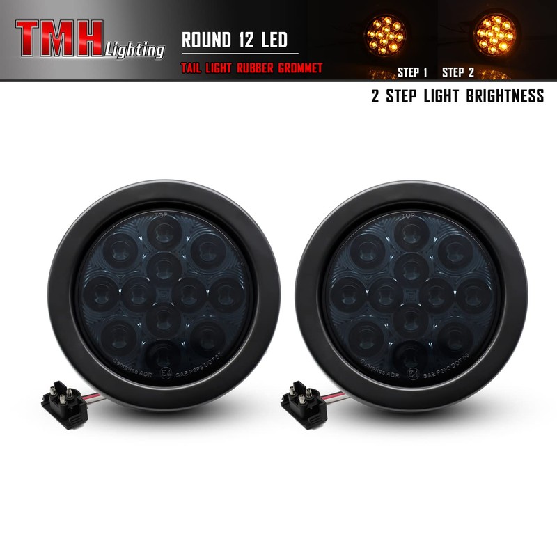 TMH 2pcs 4 Inch 12 Super Bright LED Tail Turn