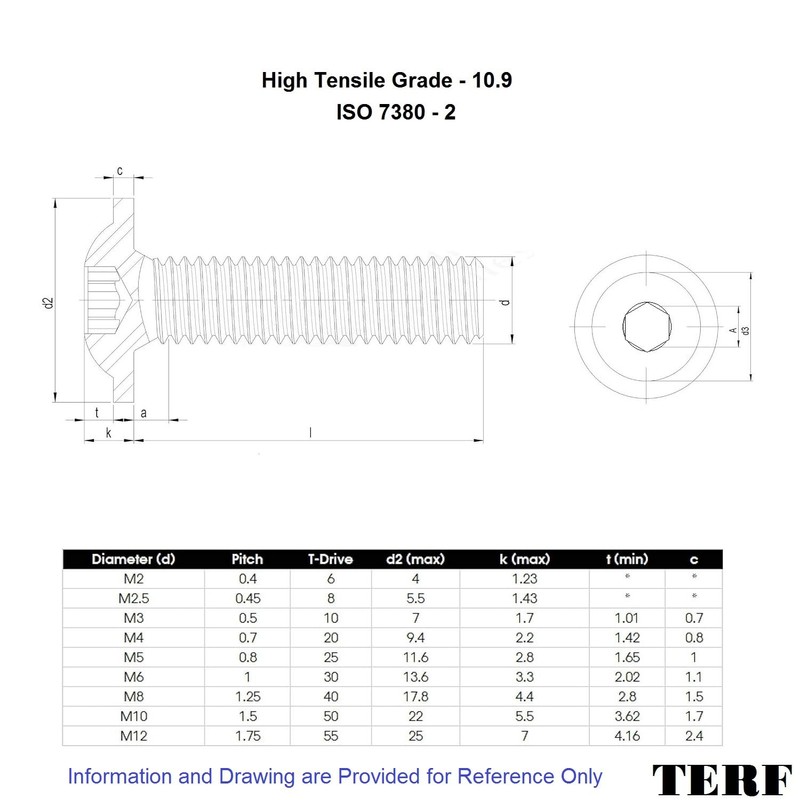 TERF® M5 X 30mm Flange Hex Socket Cap Button Head