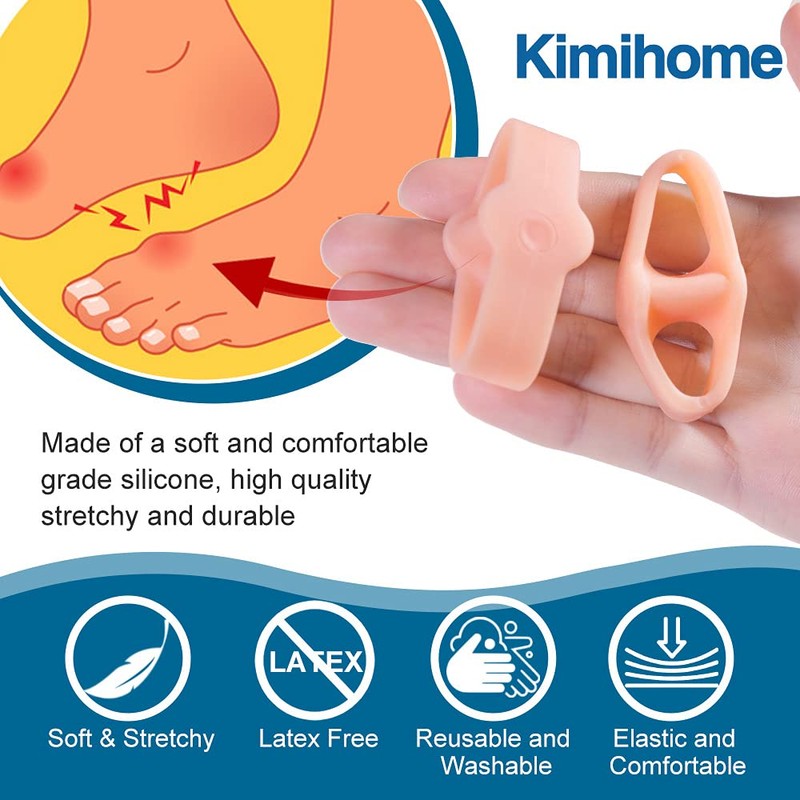 Kimihome Gel Toe Separator, Bunion Corrector with Double Loops, Prevents