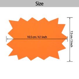 100 Pieces Starburst Signs Star Burst Signs Fluorescent Neon Paper for Retail Store, 4 Bright Colors (3 x 4.1 Inches)