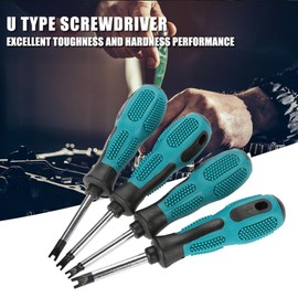 Magnetic U Fork Screwdriver, U Fork Type CRV Screw Driver Precision Screwdriver Set Electronics Repair Tool Multifunctional Hand Tool Screwdriver Repair Tool DIY Tool 4pcs