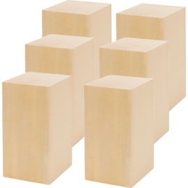 KINJOEK 6 PCS 6 x 3 x 3 Inch Basswood Carving Blocks, Basswood Carving Wood, Unfinished Wooden Blocks for Whittling and Carving Kit