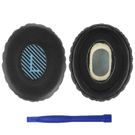 OE2 Ear Pads, Replacement Soft Protein Leather Pads Memory Foam Cushions Earpads Muffs for Bose SoundLink On-Ear Wireless Headphones, On-Ear 2 (OE2) and Bose SoundTrue On-Ear Headphones - Black/Blue