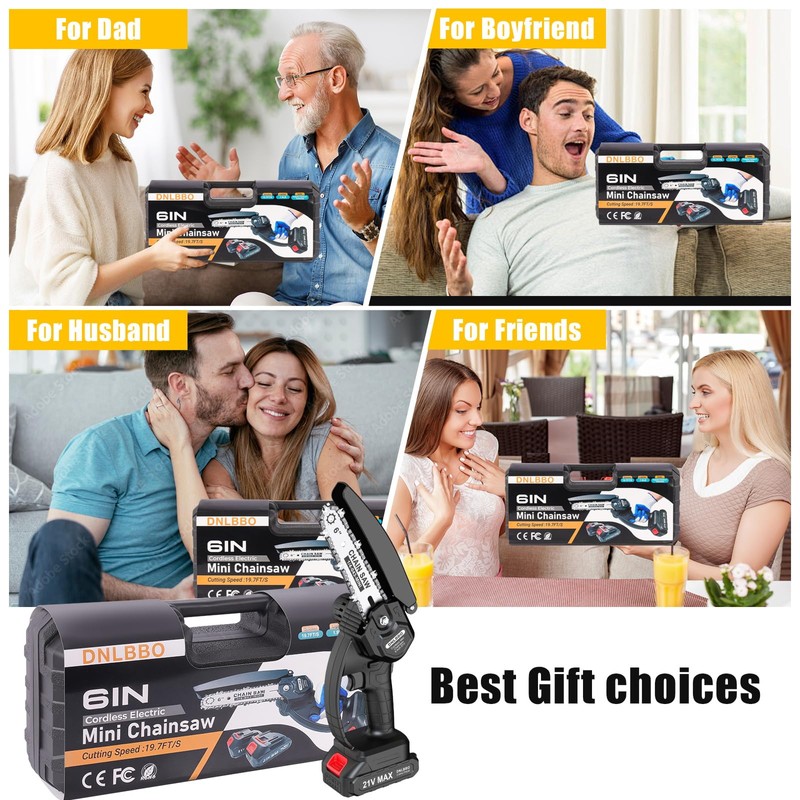 Mini Chainsaw Cordless, 6 inch Electric Chain Saw, Gardening Tool