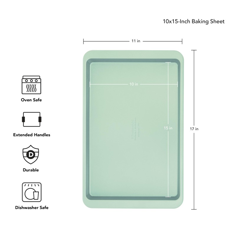 KitchenAid 10x15in Nonstick Aluminized Steel Baking Sheet, Pistachio