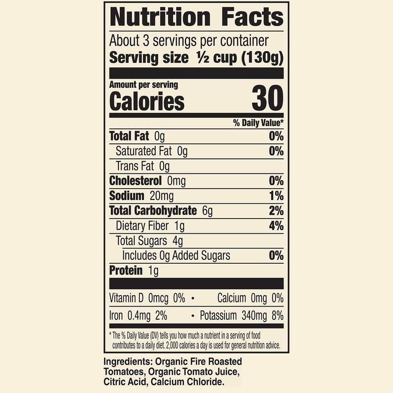 Muir Glen Organic Diced Fire Roasted Canned Tomatoes, No Salt