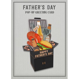 Wishing Well Luxury Pop Up Father's Day Card For Dad BBQ Theme 7" x 10" Studios