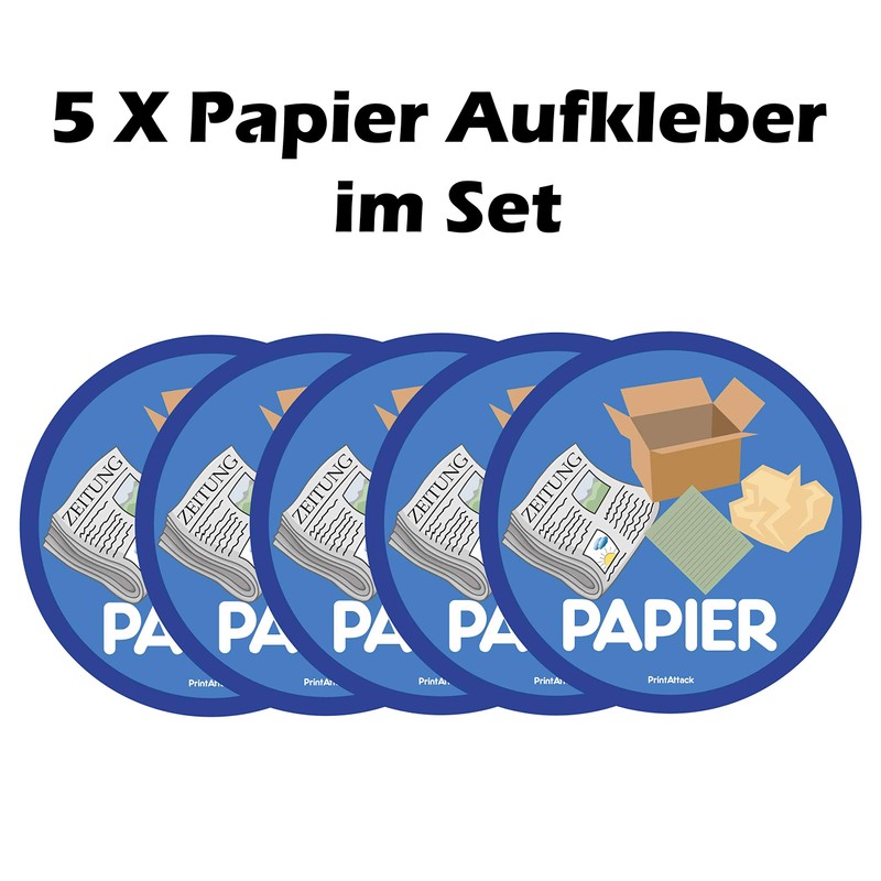 PrintAttack P040 6+1 Set Waste Separation Stickers, Scratch, Weather and