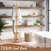 FILWH Freestanding Coat Rack with Umbrella Organizer Tray Bamboo Coat