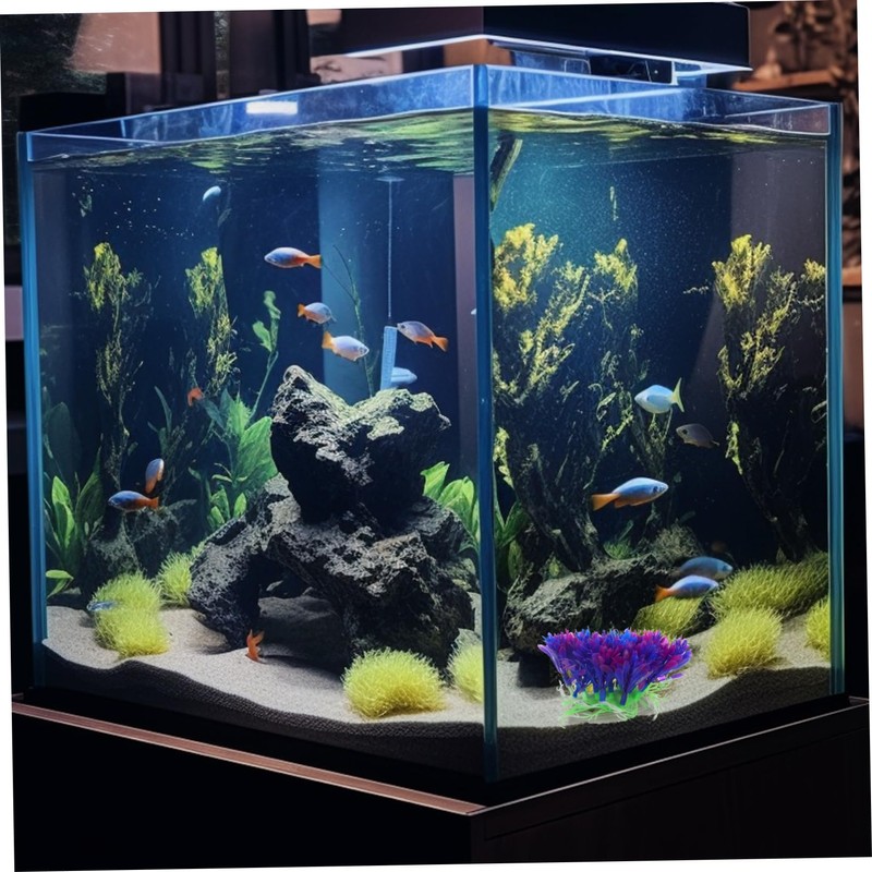 VILLFUL Fish Tank Decor Lifelike Artificial Plants Easy Setup Ideal