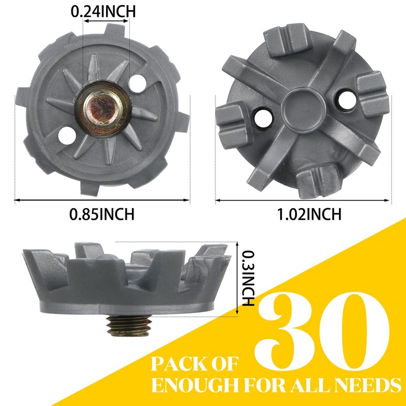 31 Pcs Golf Spikes Replacement Metal Thread 6mm
