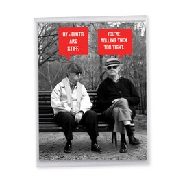 NobleWorks Jumbo Humorous Birthday Greeting Card 8.5 x 11 Inch with Envelope (1 Pack) Large Jumbo Bday Men Stiff Joints J7038BDG