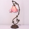 WERFACTORY WERFACTORY Tiffany Lamp Pink Stained Glass Table Lamp, Metal